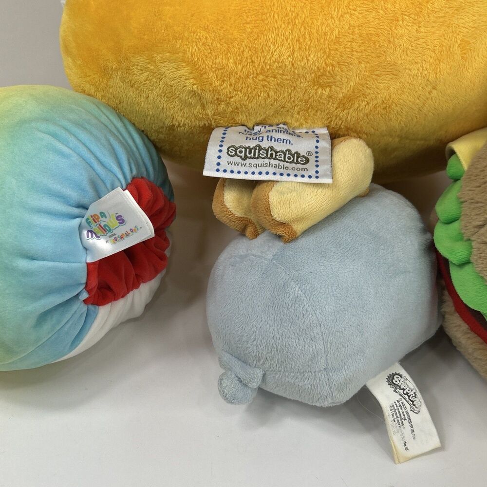 Squishable Plush Comfort Food Lot Cinnamon Bun Burger Fries Donut Hotdog Toasty - Picture 7 of 9